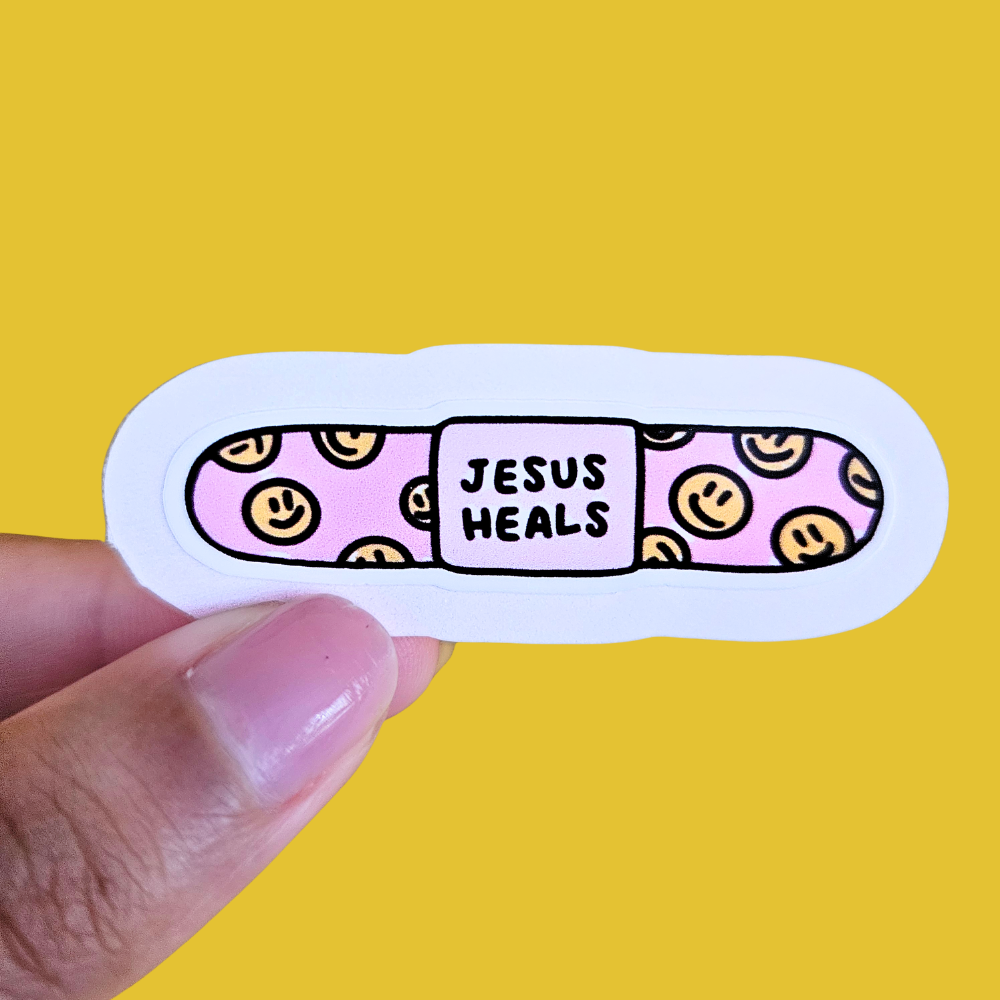 Jesus Heals Waterproof Sticker