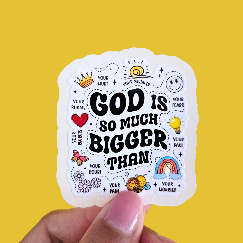 God Is Bigger Waterproof Sticker