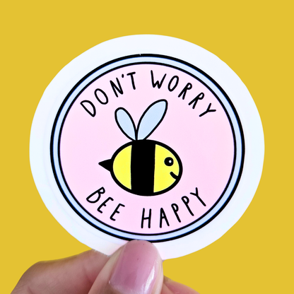 Bee Happy Waterproof Sticker
