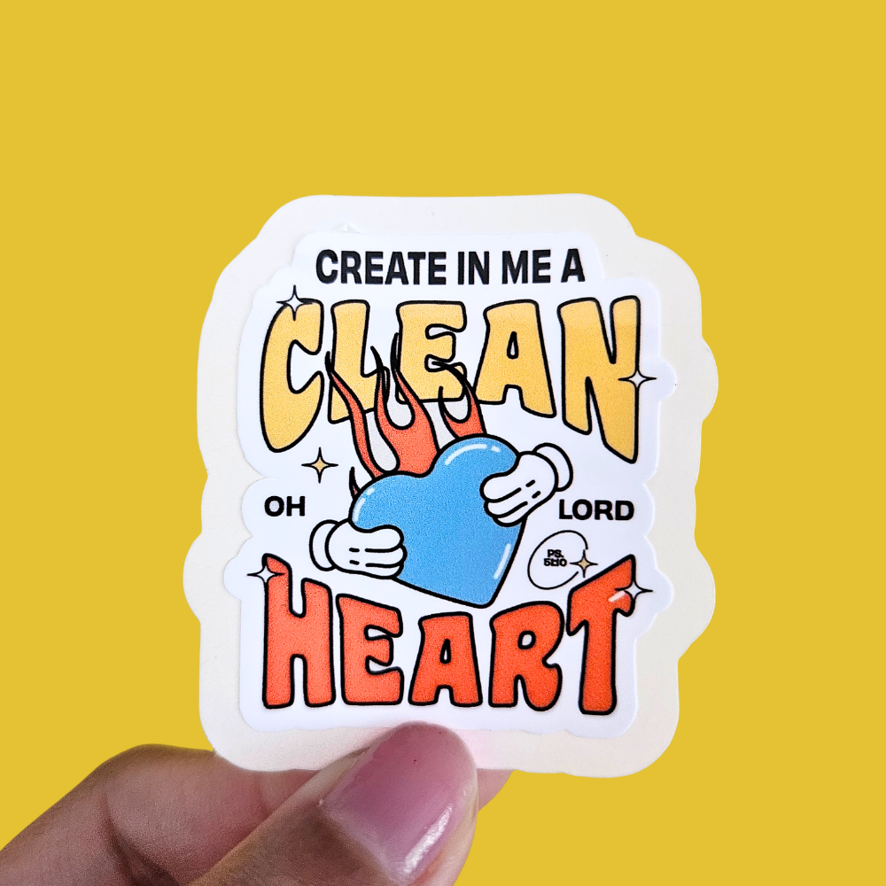 Clean Heart Waterproof Sticker