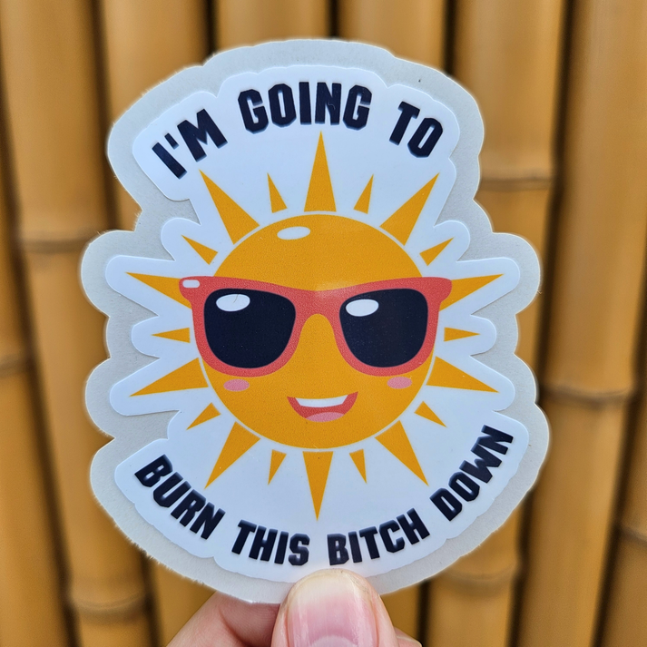 Burn This B**** Down Sticker – SUNDAZE.